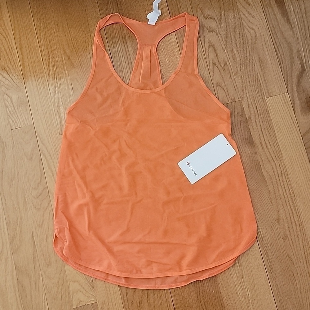 * NWT Lululemon 105 Singlet Mesh Tank Top Women's Size 6 Color Citrus Orange